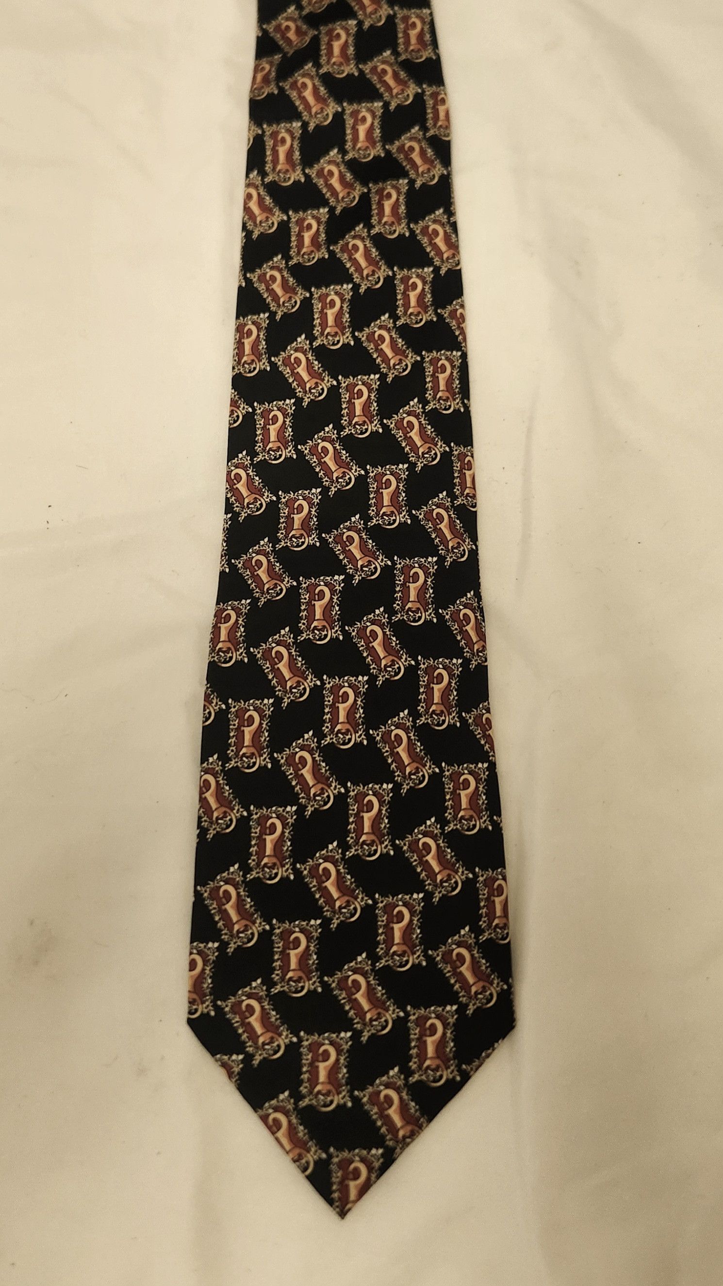 Fendi Fendi neck tie black gold red silk Italy Size ONE SIZE - 2 Thumbnail