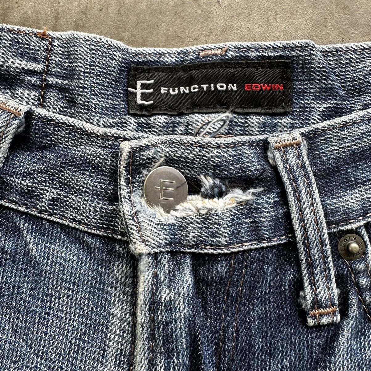 Japanese Brand Vintage E Function Edwin Distressed Jean Faded Denim Pant Size US 30 / EU 46 - 6 Thumbnail