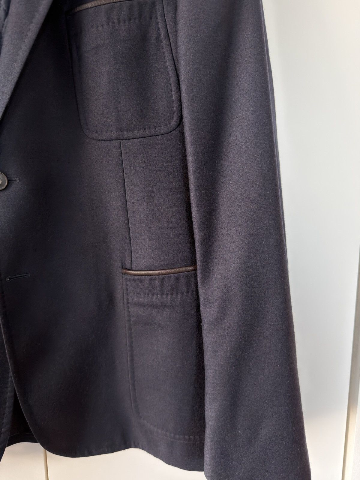 Burberry London Wool Cashmere Blazer with Quilted Vest Insert Navy 56 Size 52R - 3 Thumbnail