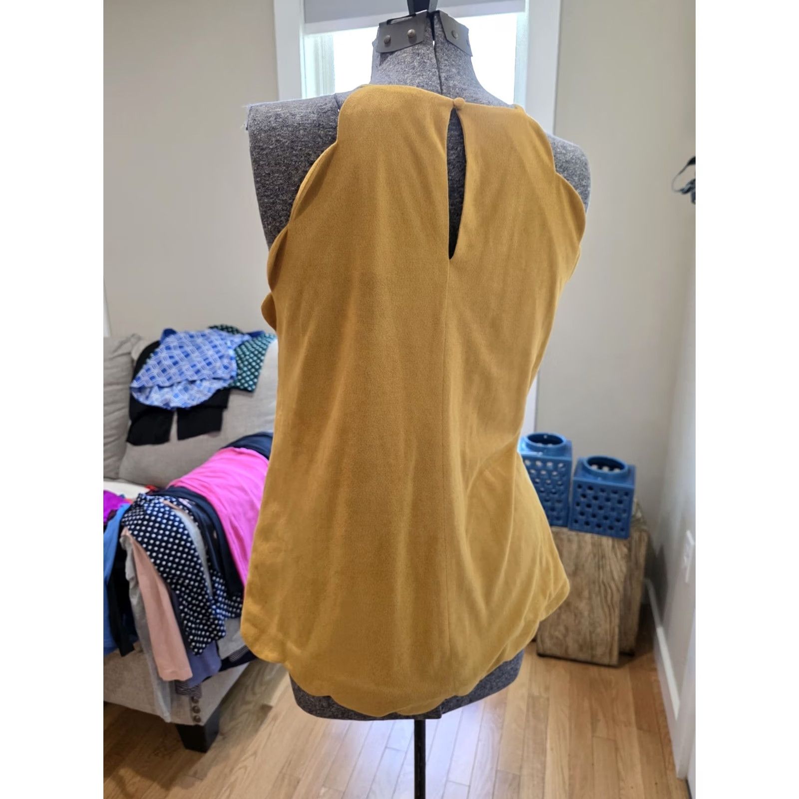 Vintage Altard State Tank Womens Medium Yellow Suede Polyester M Size M / US 6-8 / IT 42-44 - 2 Thumbnail