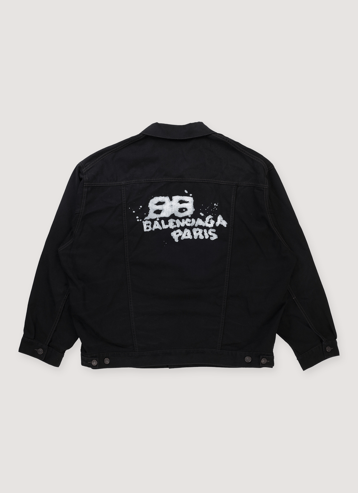 Balenciaga Hand Drawn BB Icon Denim Jacket Black Size US S / EU 44-46 / 1 - 1 Thumbnail