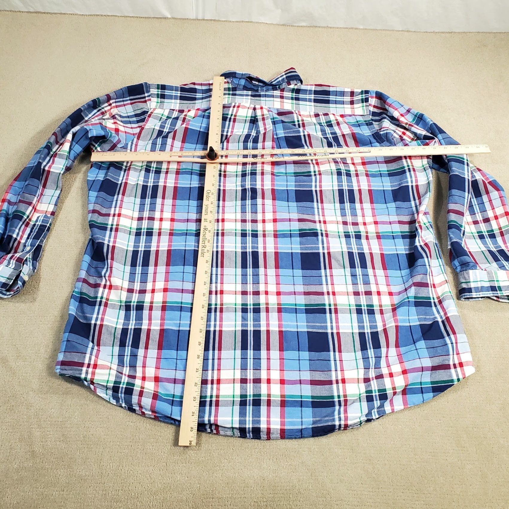 Ralph Lauren Ralph Lauren Shirt 3XLT Mens Blue Button-Up Long Sleeve Oxford Cotton Plaid Size US XXL / EU 58 / 5 - 5 Thumbnail