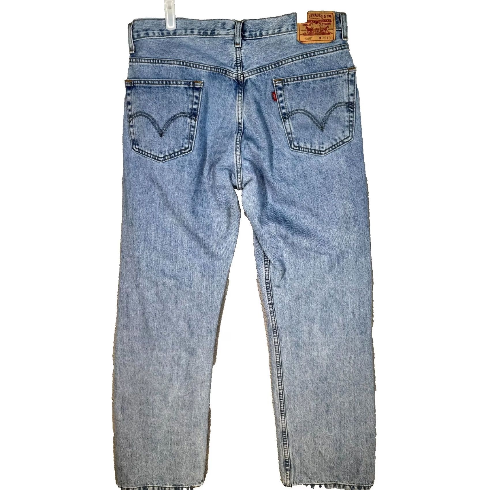 Levi's VINTAGE Levi's 505 Jeans Mens 36x30 Blue Denim Regular Fit Mid Rise Zip Fly Size US 36 / EU 52 - 2 Thumbnail