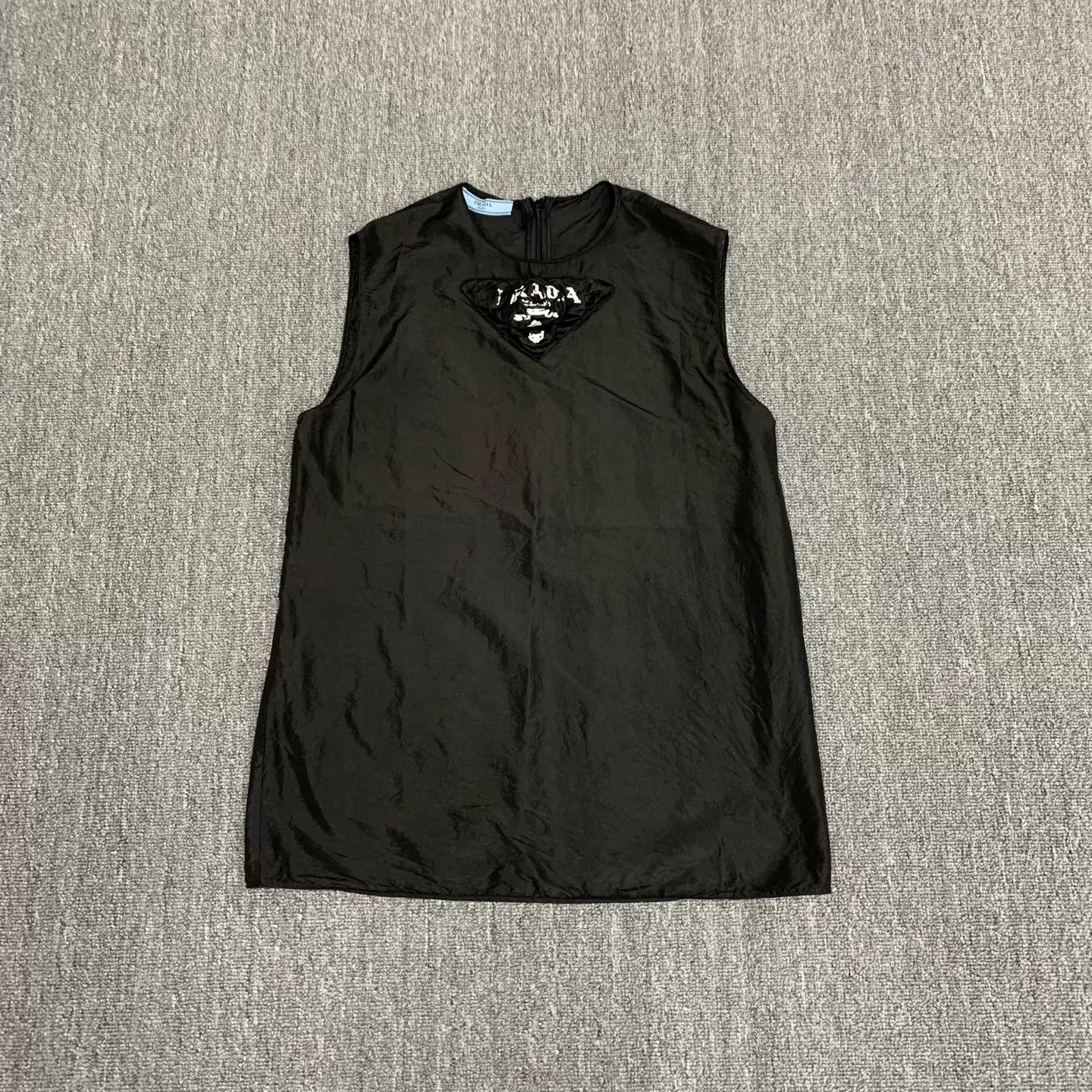 Prada Prada x Raf Simons Black Logo Silk Women's Tank 38 95 New Size XS / US 0-2 / IT 36-38 - 1 Thumbnail