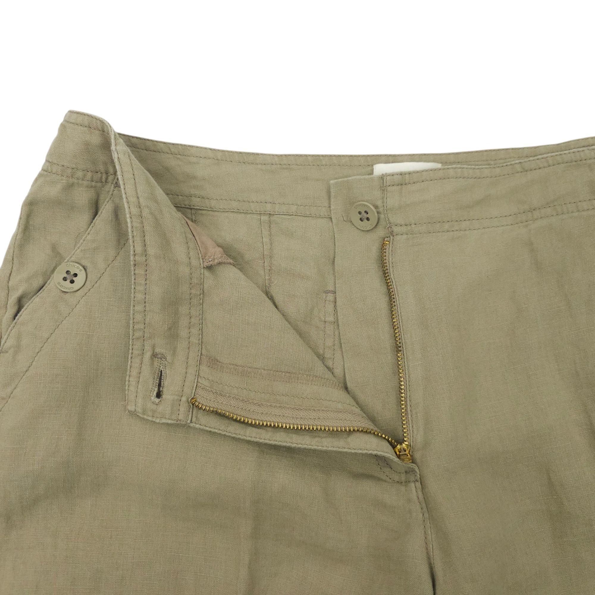 Chicos Chicos Linen Pants Women Size 1 US M/8 MId Rise Wide Leg Sla Size 30" / US 8 / IT 44 - 9 Thumbnail