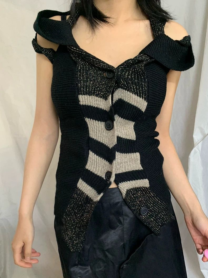 Vivienne Westwood Vivienne Westwood Knitted stripes patchwork vest Size S / US 4 / IT 40 - 1 Thumbnail