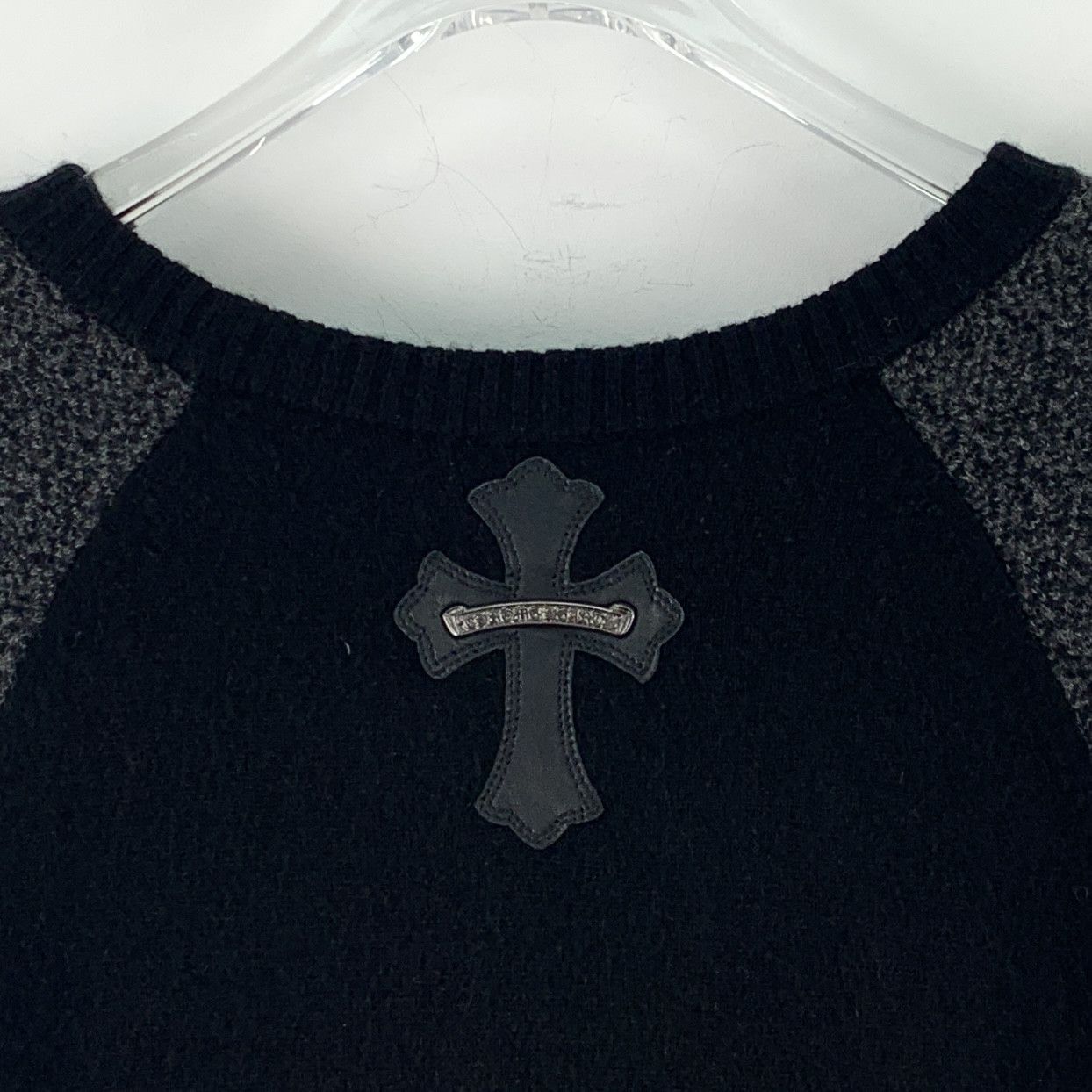 Chrome Hearts Chrome Hearts Cross Leather Cashmere Sweater Black (M) Size US M / EU 48-50 / 2 - 6 Thumbnail