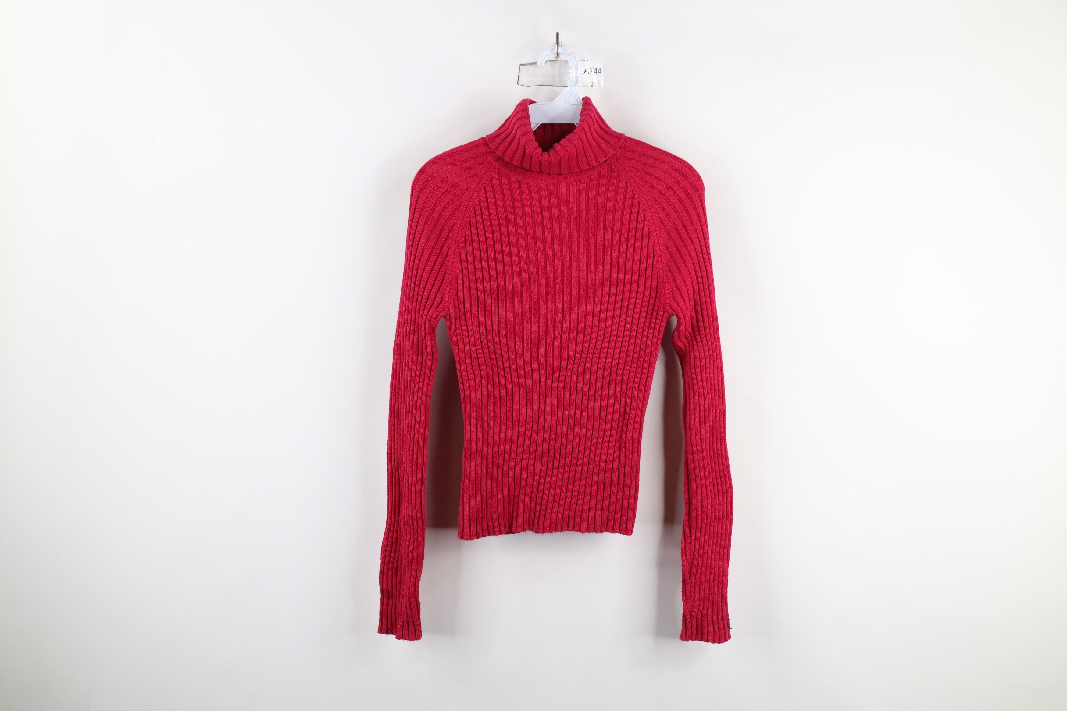 Guess × Vintage Vintage 90s Y2K Guess Cropped Ribbed Knit Turtleneck Sweater Size L / US 10 / IT 46 - 1 Thumbnail