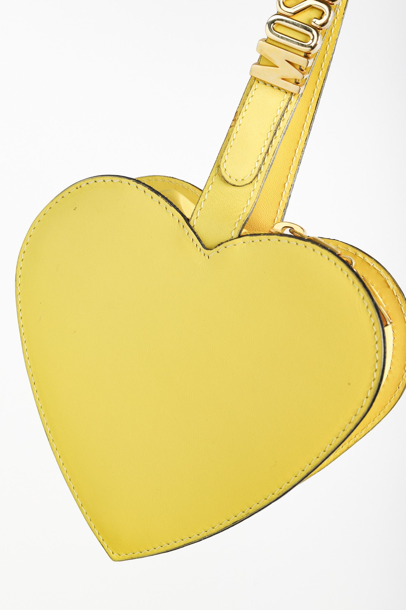 Moschino Moschino Golden Heart Yellow Leather Wrist Bag Size ONE SIZE - 6 Thumbnail
