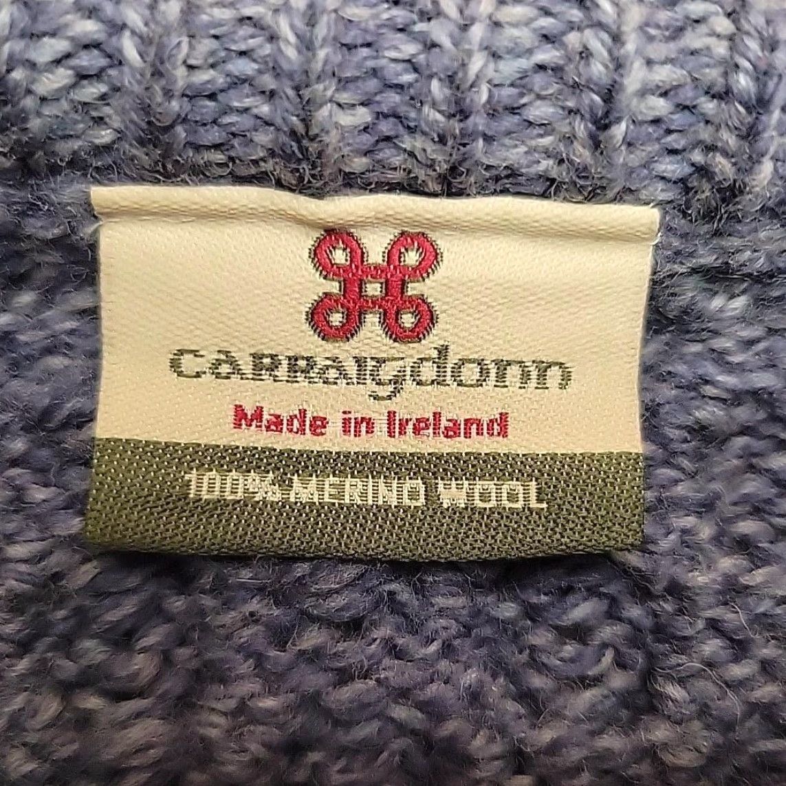 Vintage Carraigdonn Sweater Womens M Blue Cable Knit Cardigan Merino Wool Fishermans Size M / US 6-8 / IT 42-44 - 4 Thumbnail