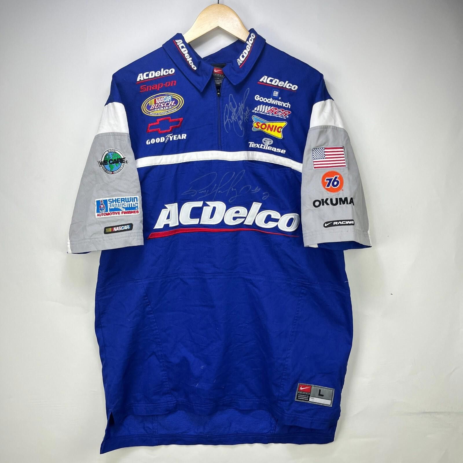 Nike Vintage Nike NASCAR Ron Hornaday Signed Shirt Large Size ONE SIZE - 1 Thumbnail