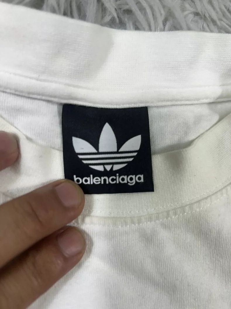 Balenciaga Balenciaga Adidas Co-Logo Monogrammed Embroidered T-Shirt Size US XL / EU 56 / 4 - 4 Thumbnail