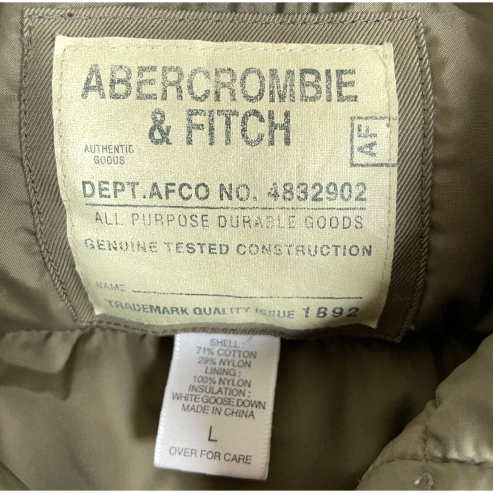 Abercrombie & Fitch VINTAGE Abercrombie & Fitch Goose Down Puffer Vest Adult Large Green Zip Up Standing Collar 90s Nature Hiking Mens Size US L / EU 52-54 / 3 - 3 Thumbnail