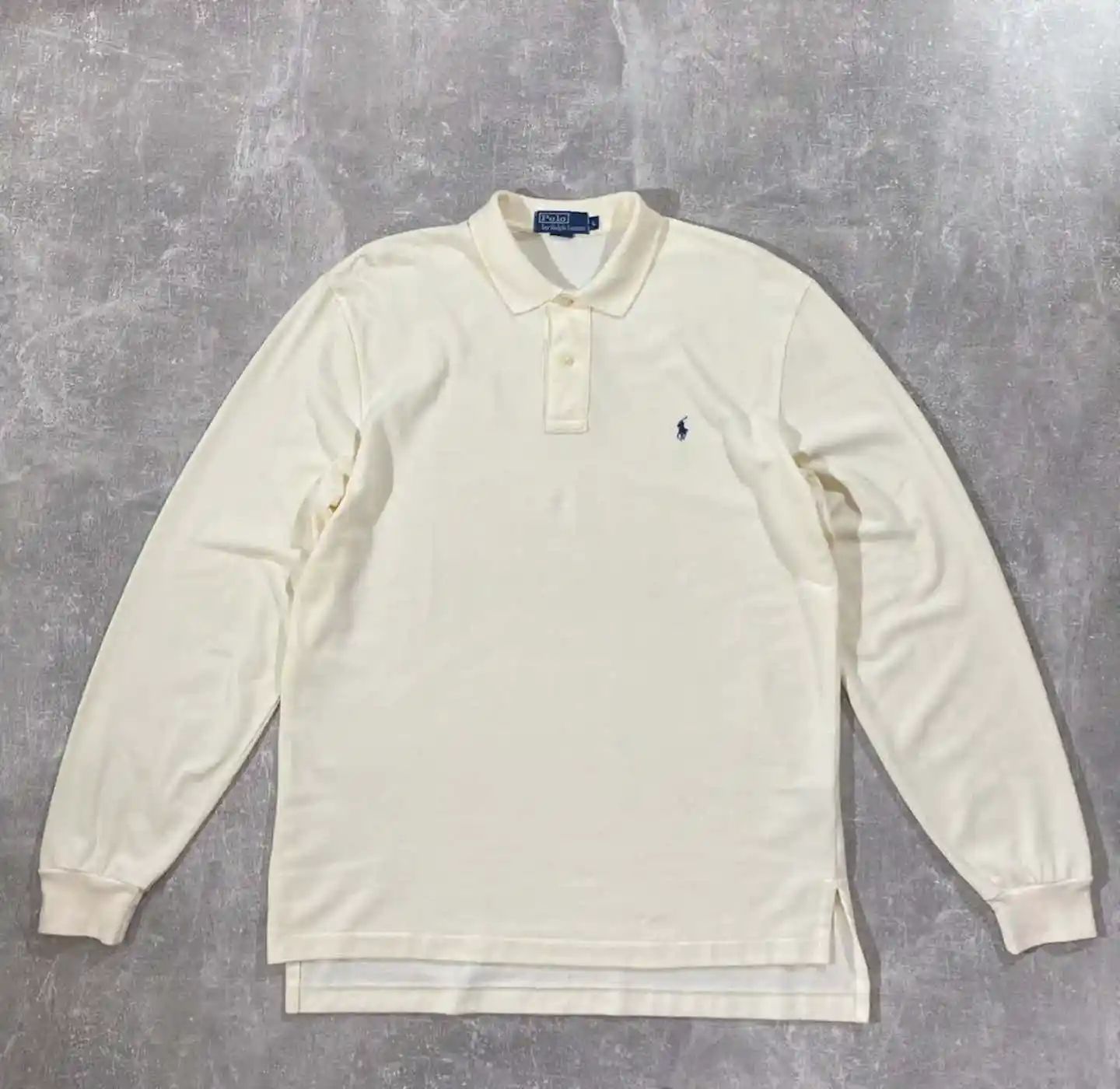 Pre-owned Polo Ralph Lauren X Vintage Polo Ralph Laurent Rugby Polo T-shirt In Beige