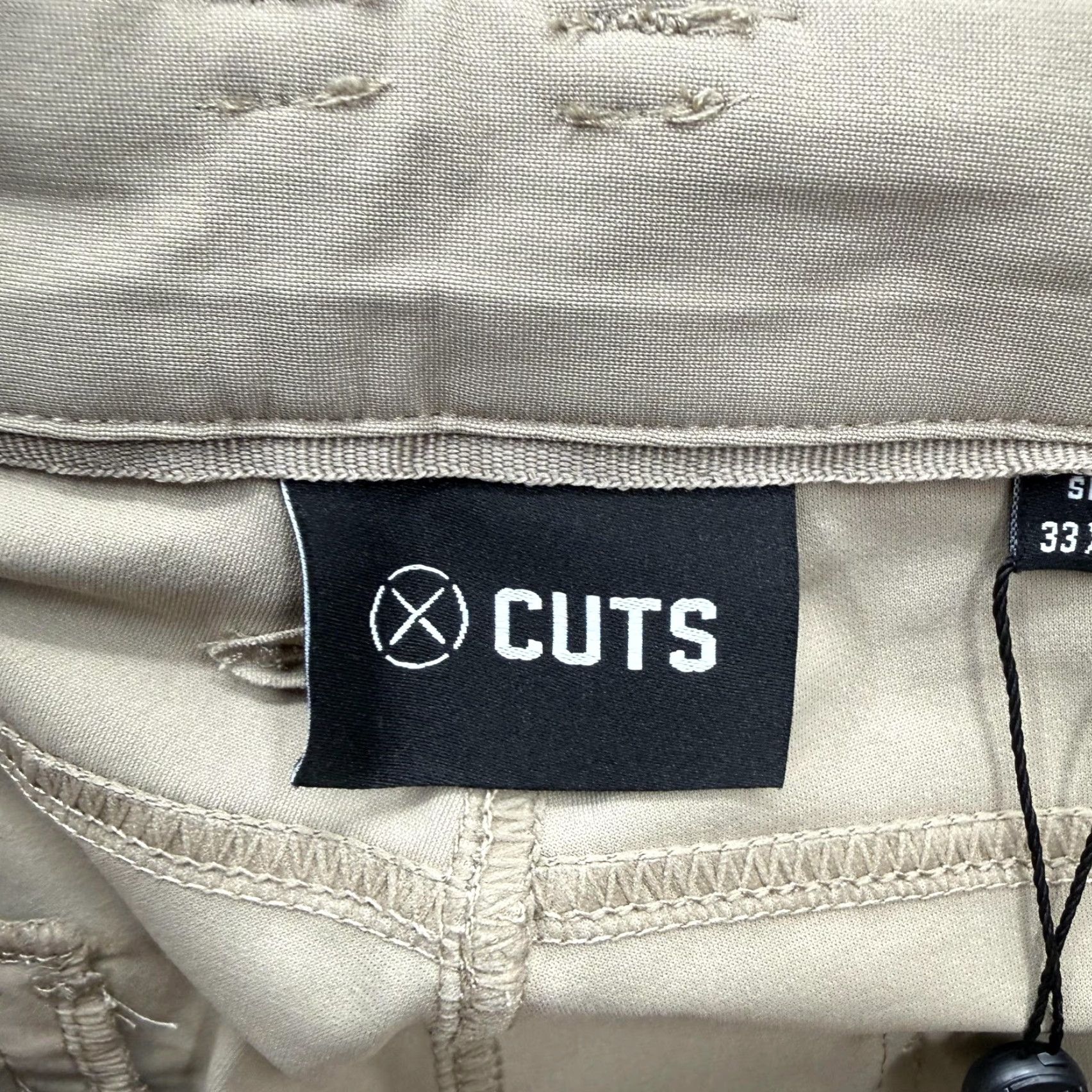 Cuts Cuts Mens 5-Pocket Chino Pants Slim Versaknit 33x32 Beige AU 5-Pocket Zipper Button Logo Flat Front Tapered Casual Business Size US 33 - 3 Thumbnail