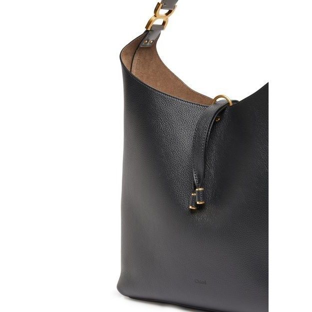 Chloe Chloe Hobo Black Grained Leather Shoulder Bag New & Authenti Size ONE SIZE - 5 Thumbnail
