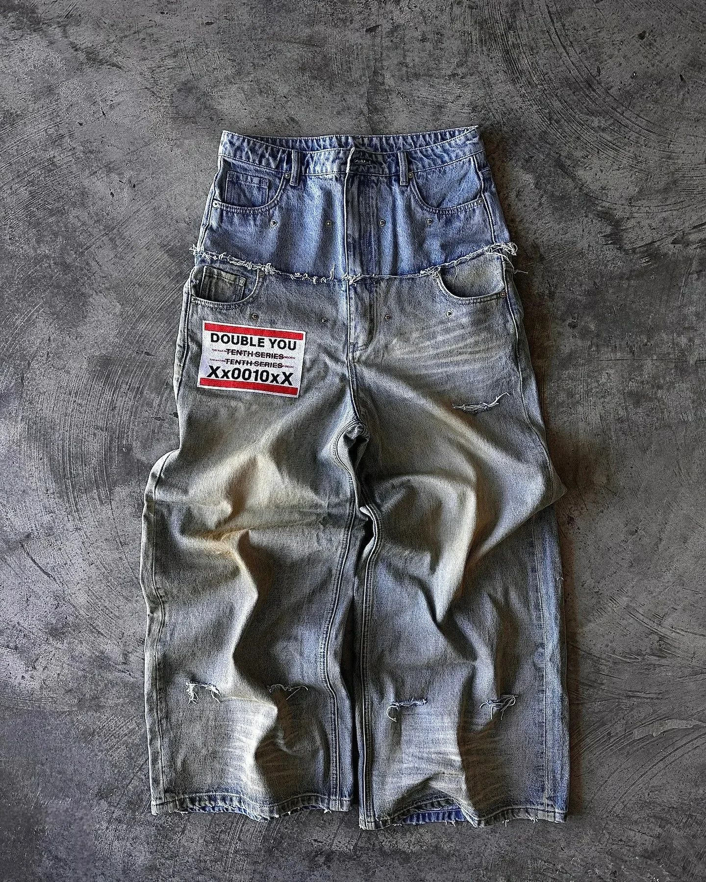 Japanese Brand × Jean Loose Wide Leg Double Waist Denim Pants Size US 36 / EU 52 - 1 Thumbnail