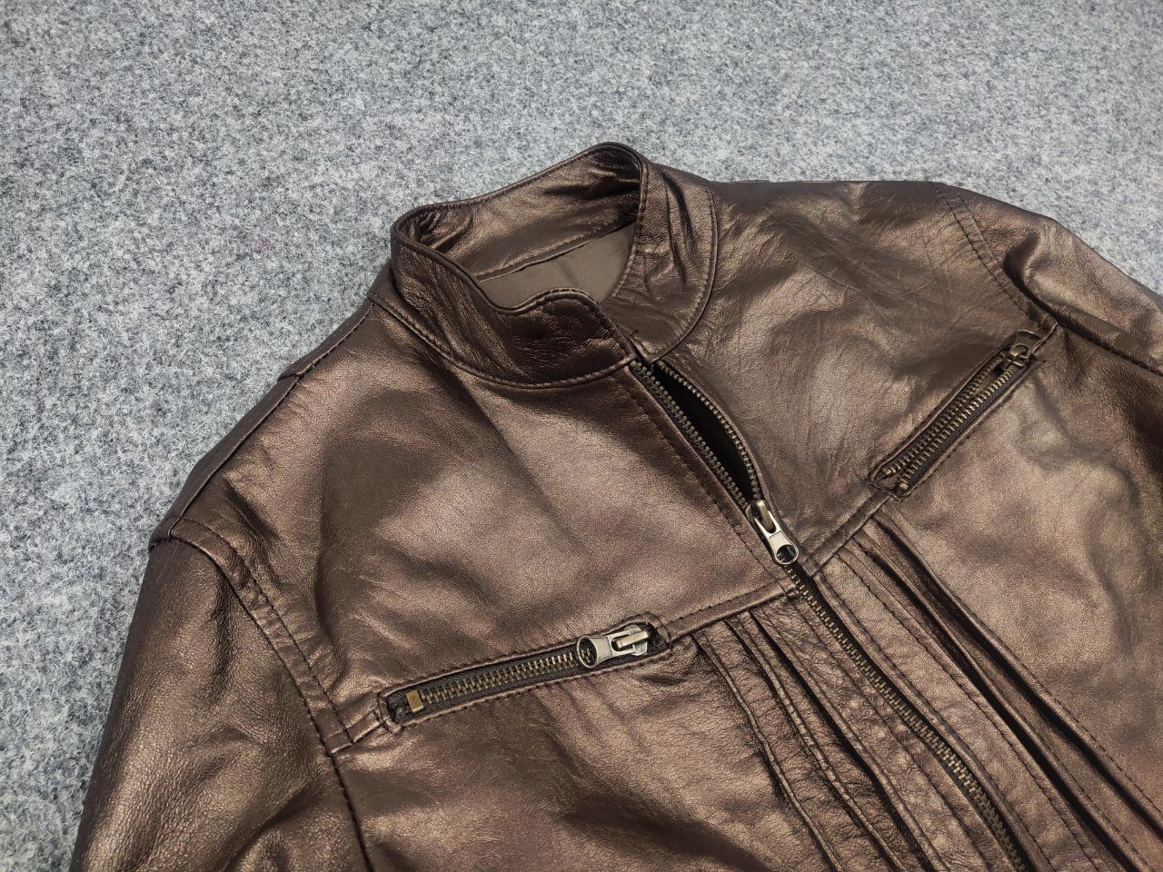 Morgan De Toi Vintage Morgan De Toi Y2K Leather Moto Biker Bronze Jacket Size S / US 4 / IT 40 - 5 Thumbnail