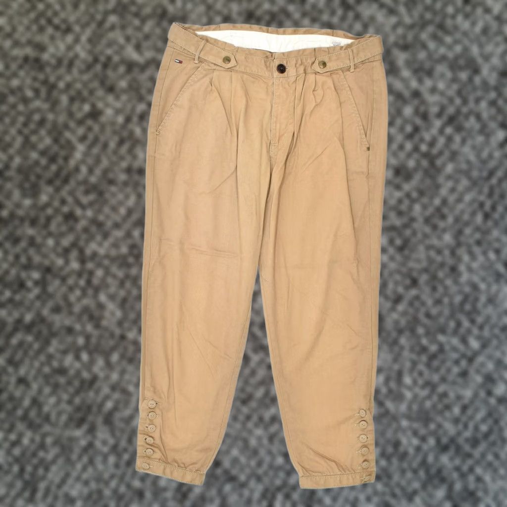 Tommy Hilfiger TOMMY HILFIGER Womens Slim Capri Trousers Beige Cotton W29 L23 Size 29" - 1 Thumbnail