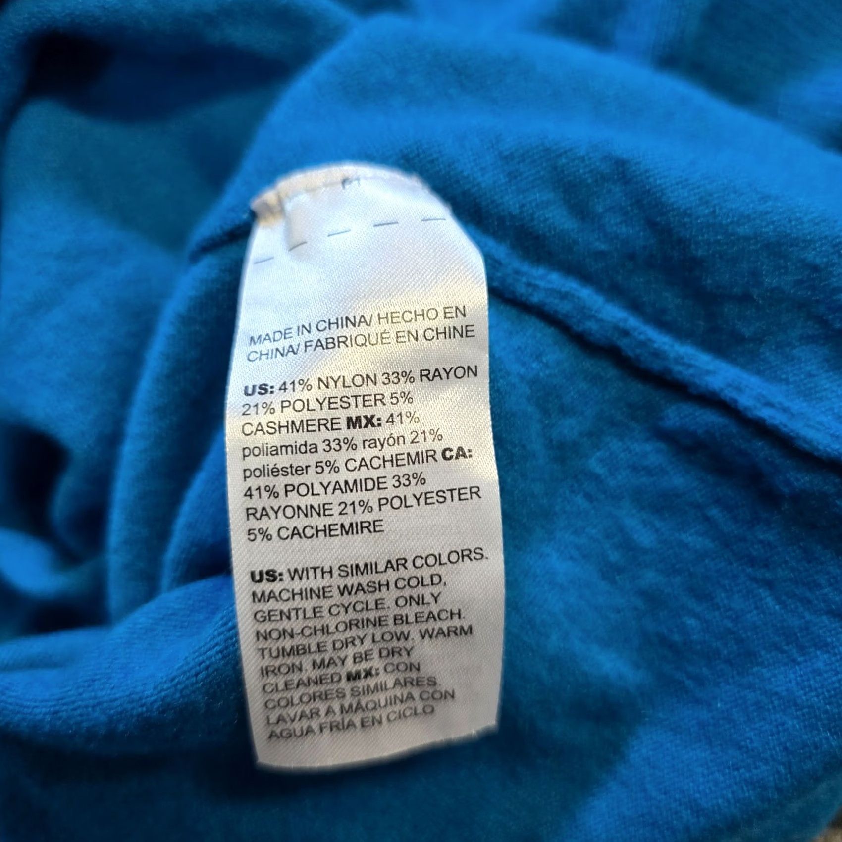 Vintage Chico's Womens XXL Blue Cashmere Knit Boxy Long Sleeve Stretch Casual Basic Top Shirt Blouse V-Neck Knitwear Everyday Size XXL / US 16-18 / IT 52-54 - 7 Thumbnail