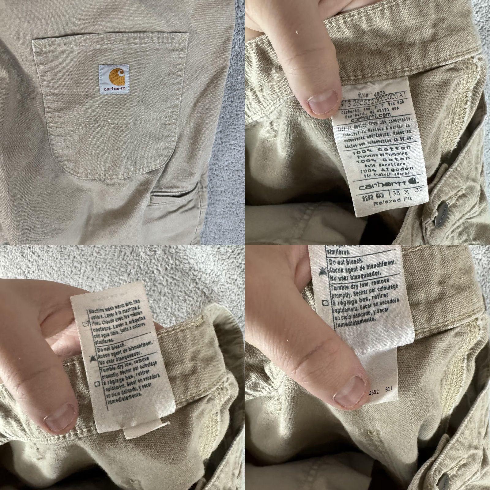 Carhartt Carhartt Pants Mens 38x32 Khaki Canvas Work Dungaree Relaxed Fit Utility B299 Pants Size US 38 / EU 54 - 9 Thumbnail