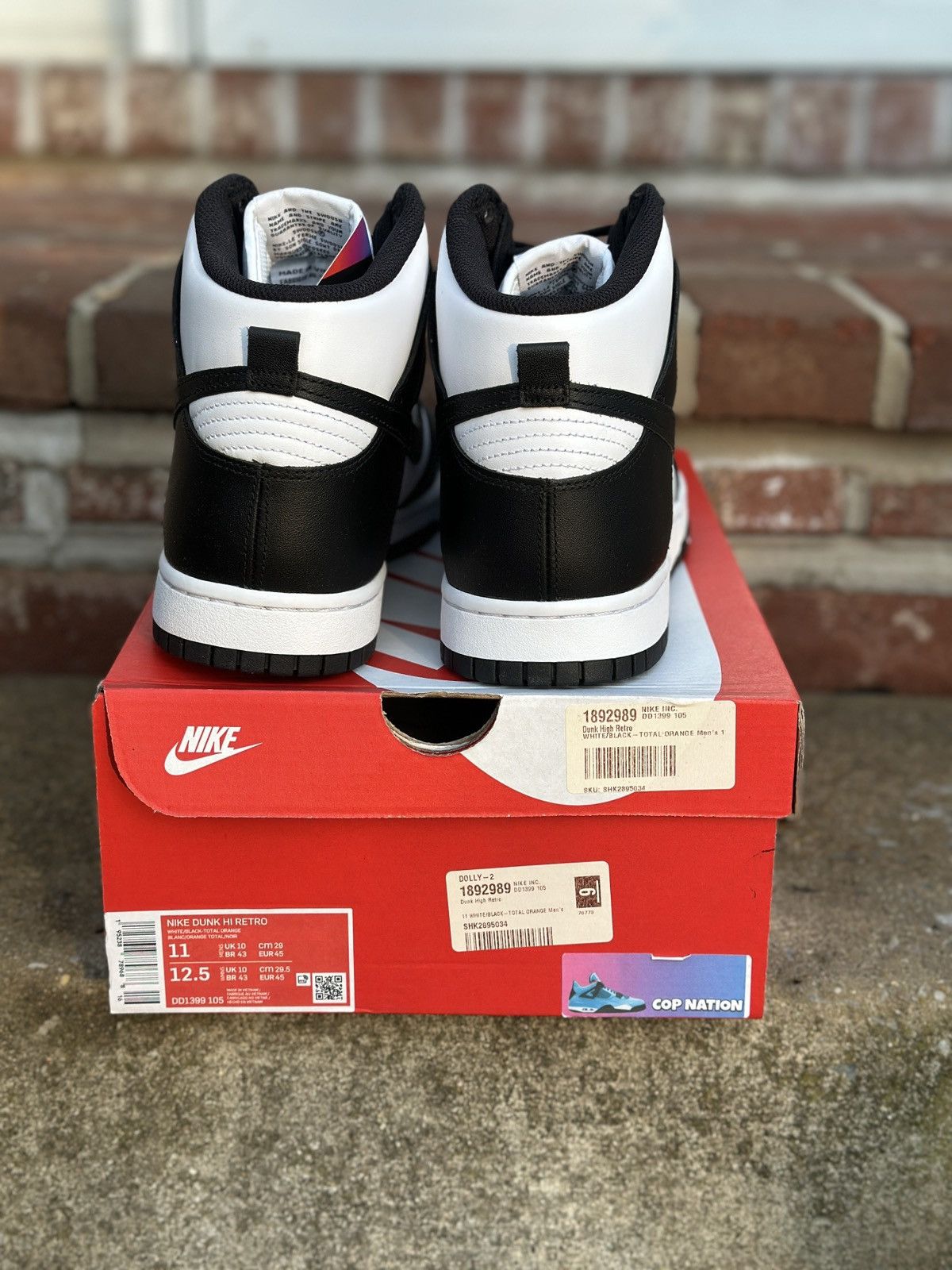 Nike Nike Dunk High Panda Black White (11M) Size US 11 / EU 44 - 4 Thumbnail