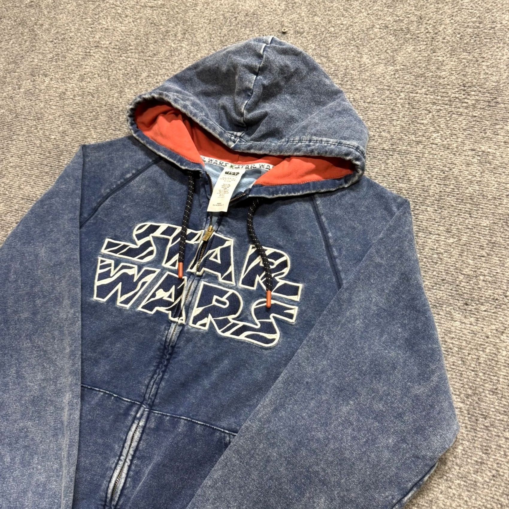 Disney VINTAGE Star Wars Full-zip Jacket Mens S Navy Blue Stone Washed 90s Disney Red Size US S / EU 44-46 / 1 - 2 Thumbnail