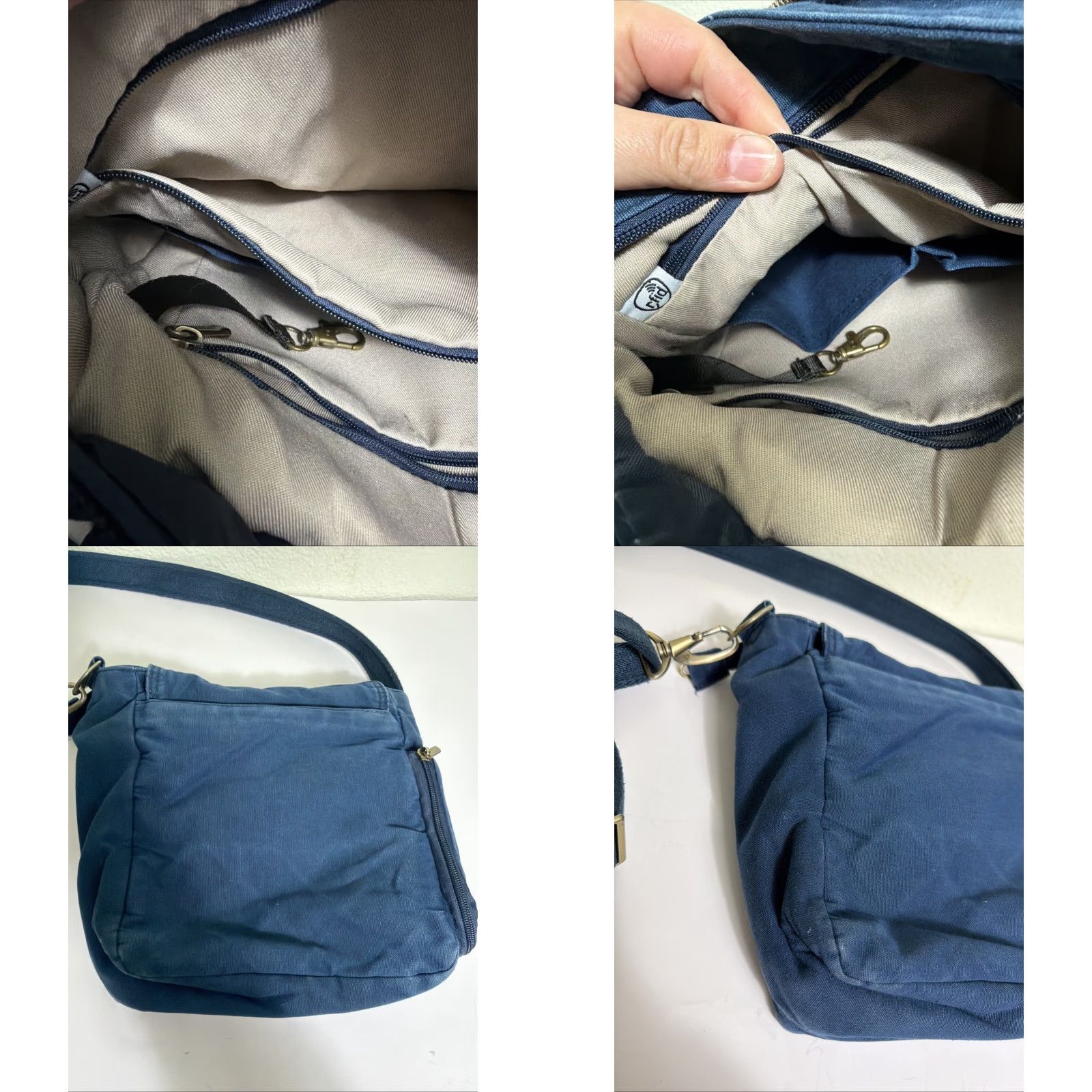 Vintage Travelon Anti-Theft Courier Tour Bag Navy Medium Women Crossbody Nylon Zip Bag Size ONE SIZE - 9 Thumbnail