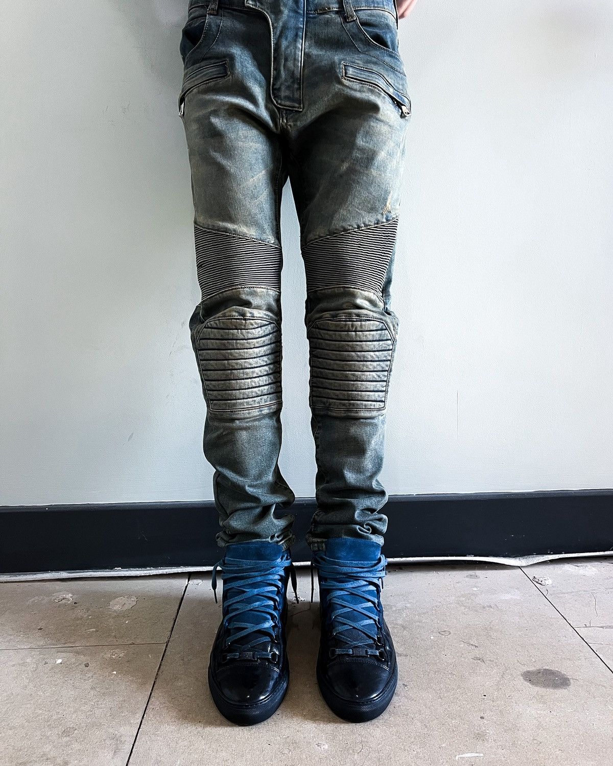 Balmain S/S14 REINFORCED BIKER DENIM Size US 31 - 2 Thumbnail