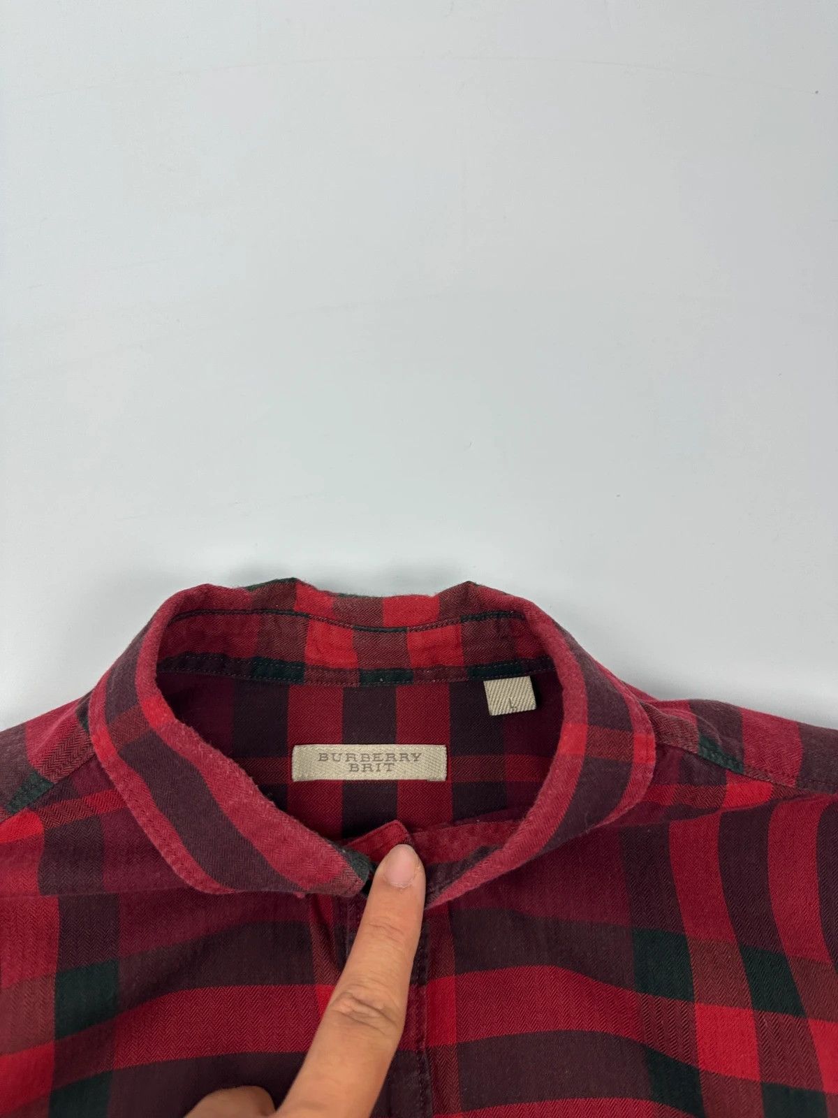 Burberry Burberry 00’s Red & Black Checkered Tartan Longsleeves Shirt Size US L / EU 52-54 / 3 - 8 Thumbnail