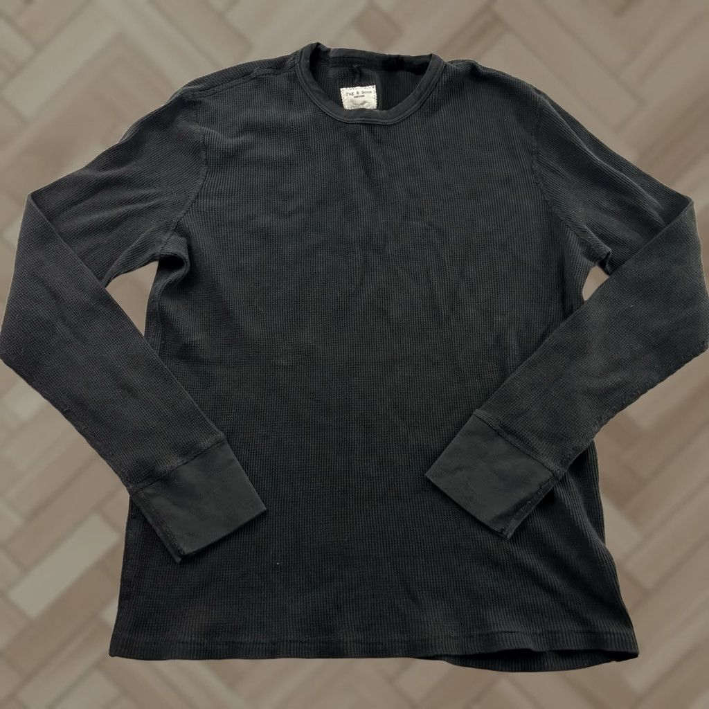 Rag & Bone Rage & Bone Long Sleeve Thermal Shirt Men's L Black Size US L / EU 52-54 / 3 - 1 Thumbnail