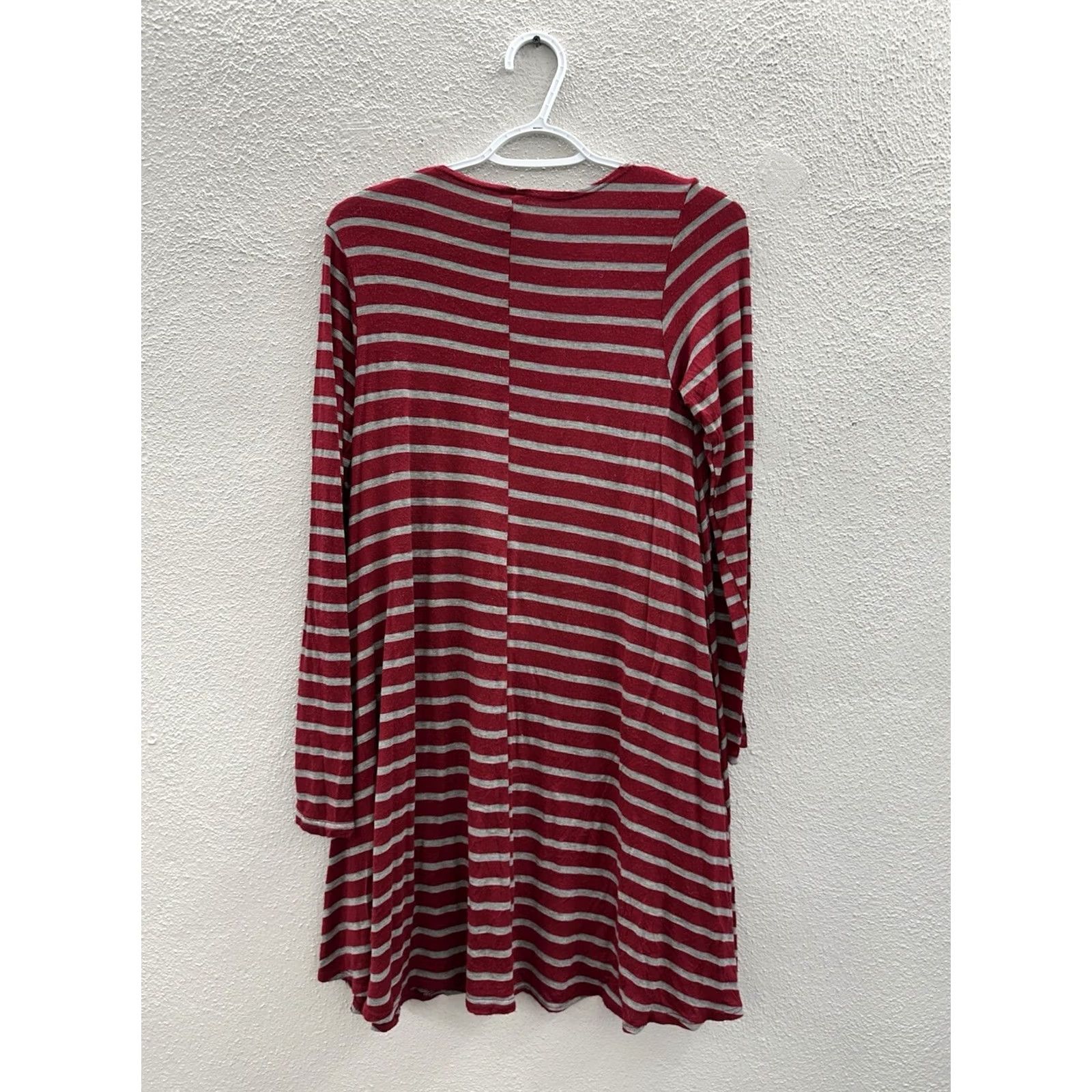Vintage Cacia Womens Dress XL Red Gray Striped Long Sleeve Stretchy Size XL / US 12-14 / IT 48-50 - 5 Thumbnail