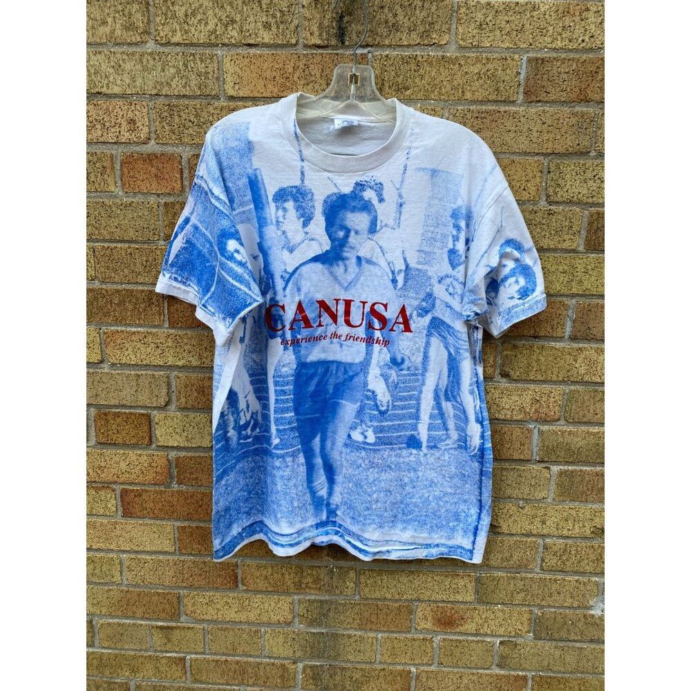 Fruit Of The Loom × Vintage Vintage 1993 CANUSA AOP Single Stitch T Shirt XL Canada Ame Size US XL / EU 56 / 4 - 2 Thumbnail