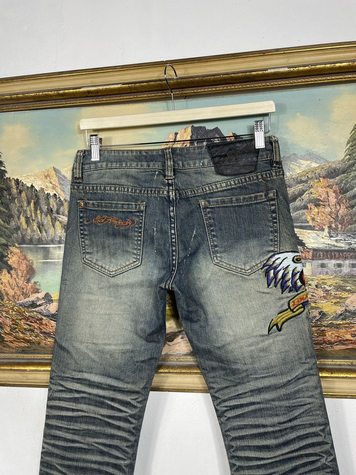 Ed Hardy Ed Hardy Vintage Y2k Washed Denim Trousers Jeans Drip Swag Size 28" / US 6 / IT 42 - 8 Thumbnail