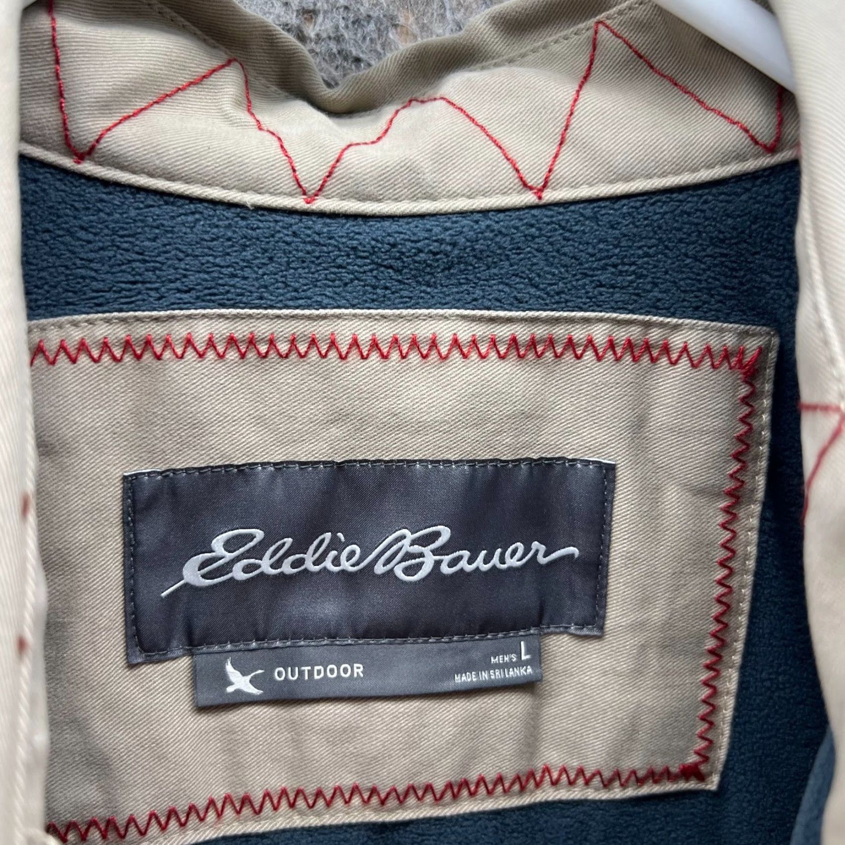 Eddie Bauer Eddie Bauer Shirt Jacket Mens Large Beige Outdoor Snap Fleece Lined Shacket Size US L / EU 52-54 / 3 - 6 Thumbnail
