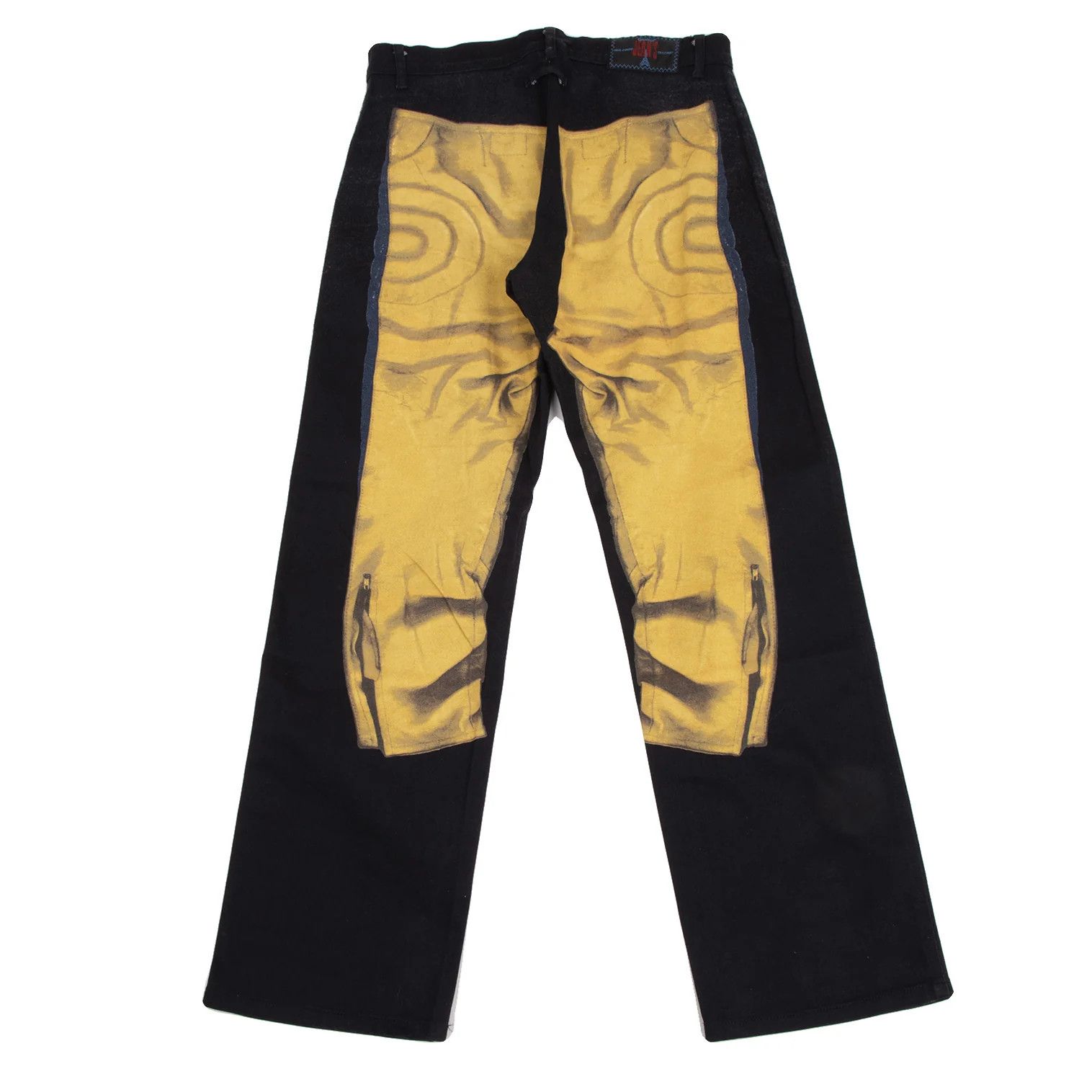 Jean Paul Gaultier Biker Pants with Transfer Design in Navy Yellow Size US 32 / EU 48 - 11 Thumbnail