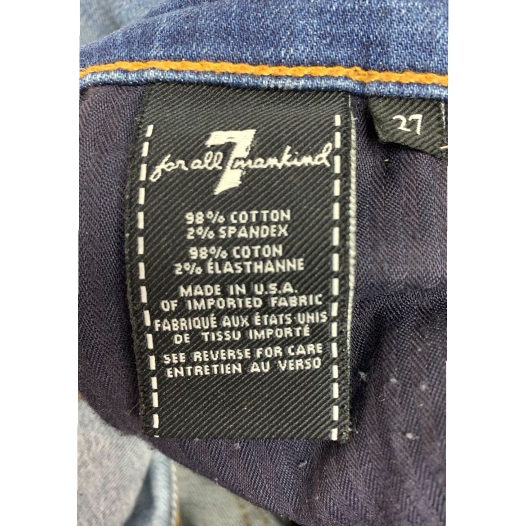7 For All Mankind 7 For All Mankind Jeans Skinny Womens Size 25 Blue Distressed The Ankle Slim Fit Obvious Jeans Women Size 42" / US 20 - 8 Thumbnail