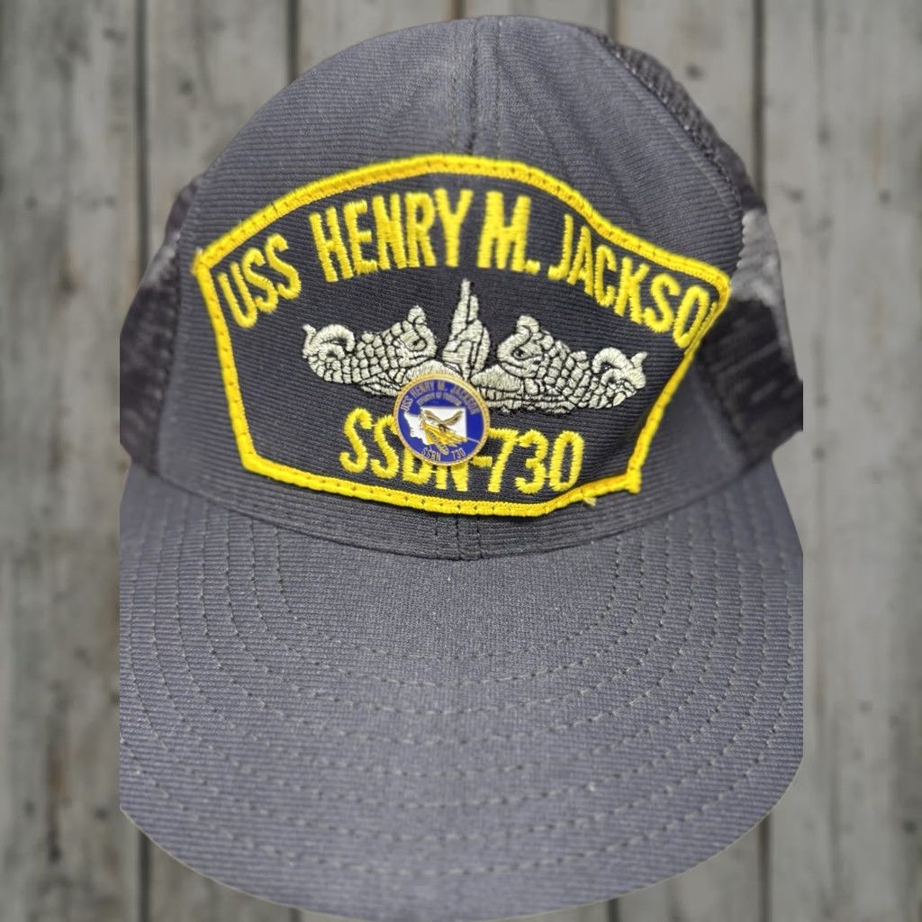 New Era VINTAGE USS Navy Hats – 2 Blue Adjustable OS Snapback Hats JFK CV-67 Henry M Jackson SSBN-730 New Era Men Size ONE SIZE - 1 Thumbnail