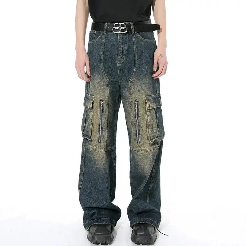 Japanese Brand Gradient Color Jeans Multi-pocket Zipper Baggy Denim Cargo Size US 32 / EU 48 - 2 Thumbnail