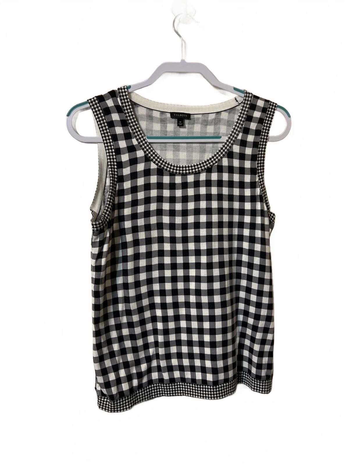 Other Talbots Black White Gingham Cardigan & Tank Coastal Grandma Size M / US 6-8 / IT 42-44 - 6 Thumbnail
