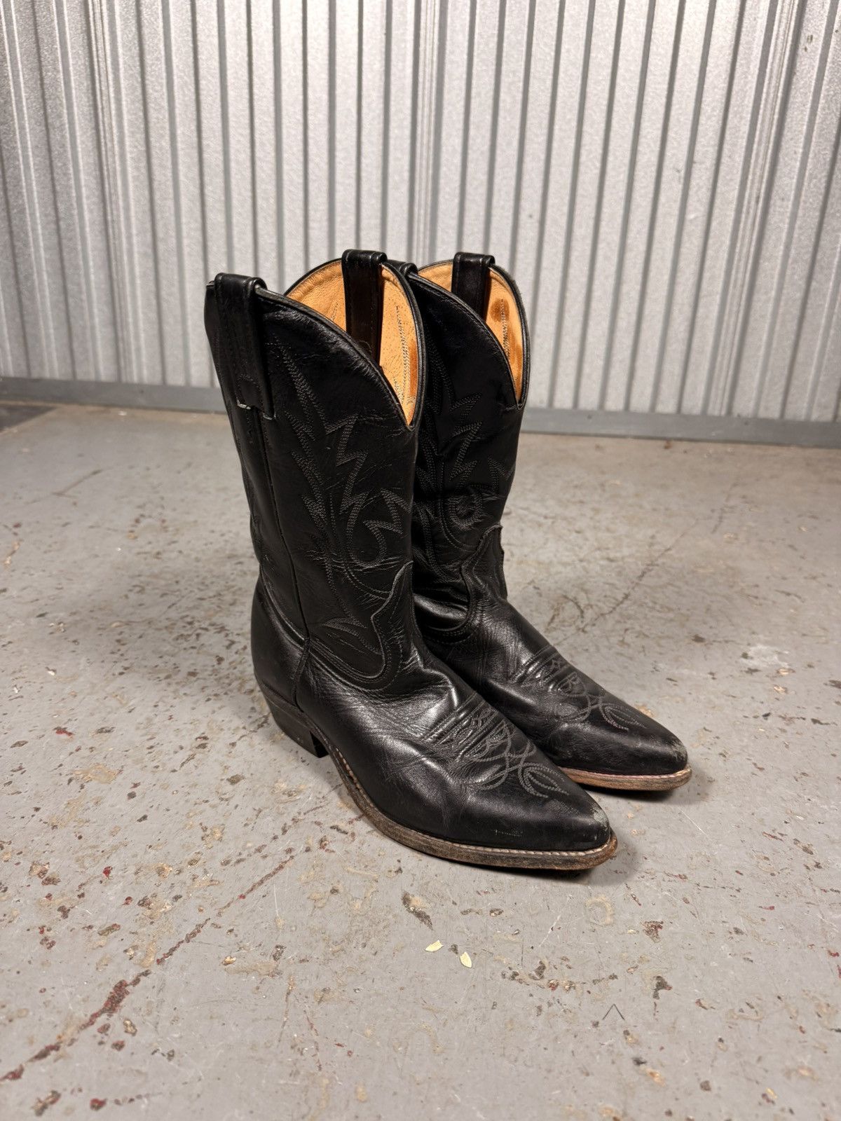 Boulet 90s Vintage Boulet Canada Made All Black Cowboy Boots Size US 7.5 / EU 40-41 - 1 Thumbnail