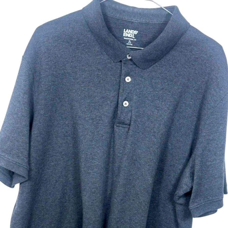 Lands' End Lands' End Dark Gray Polo Shirt XL Regular Fit - Mens Size US XL / EU 56 / 4 - 2 Thumbnail