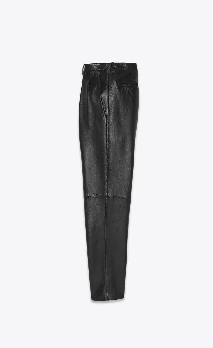 Saint Laurent Paris o1bcso1str0326 Drawstring Leather Pants in Black Size US 30 / EU 46 - 2 Thumbnail
