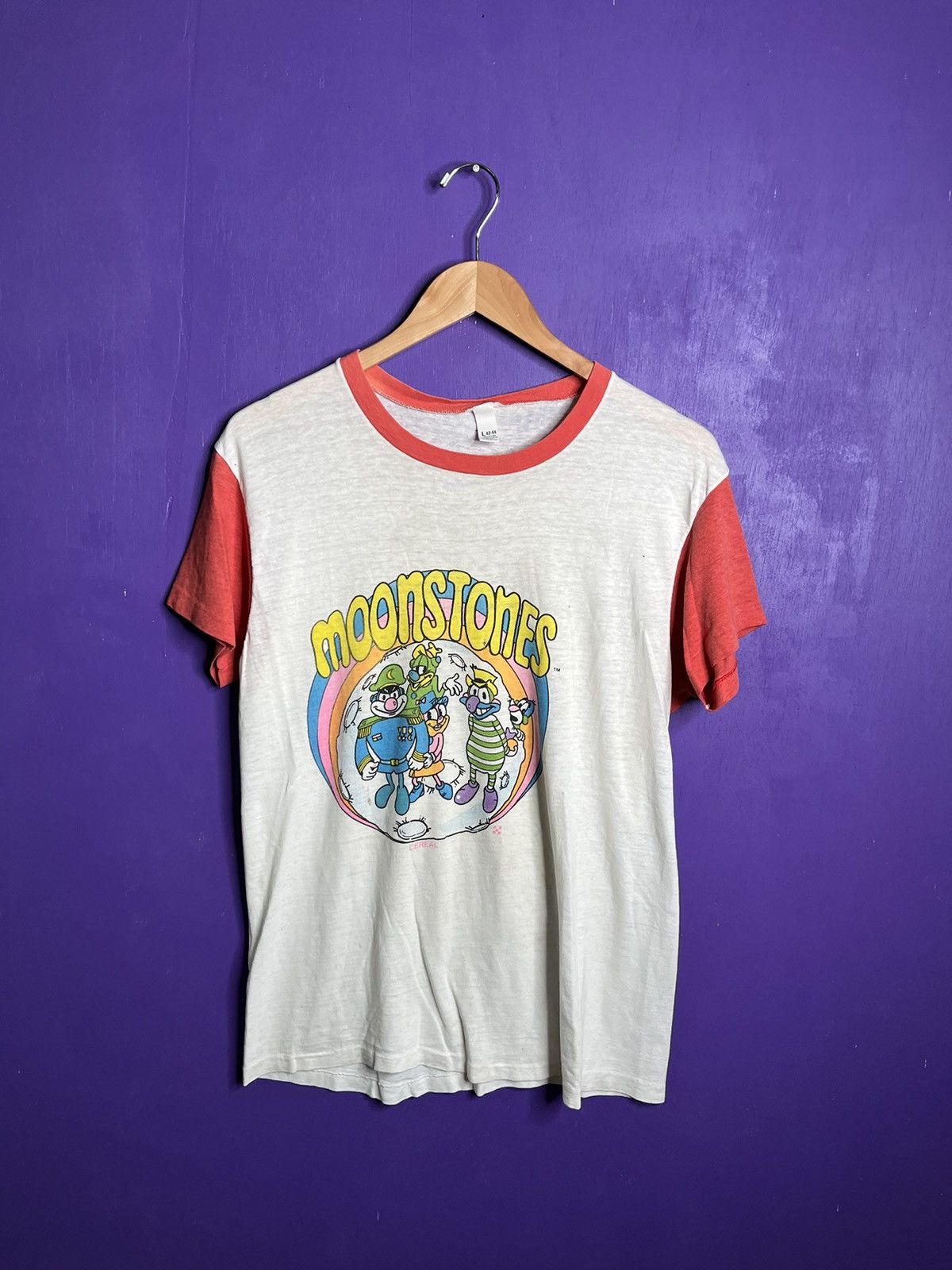 image of Made In USA x Vintage 70's Moonstones Cereal Promo Ringer T-Shirt in White, Men's (Size Medium)