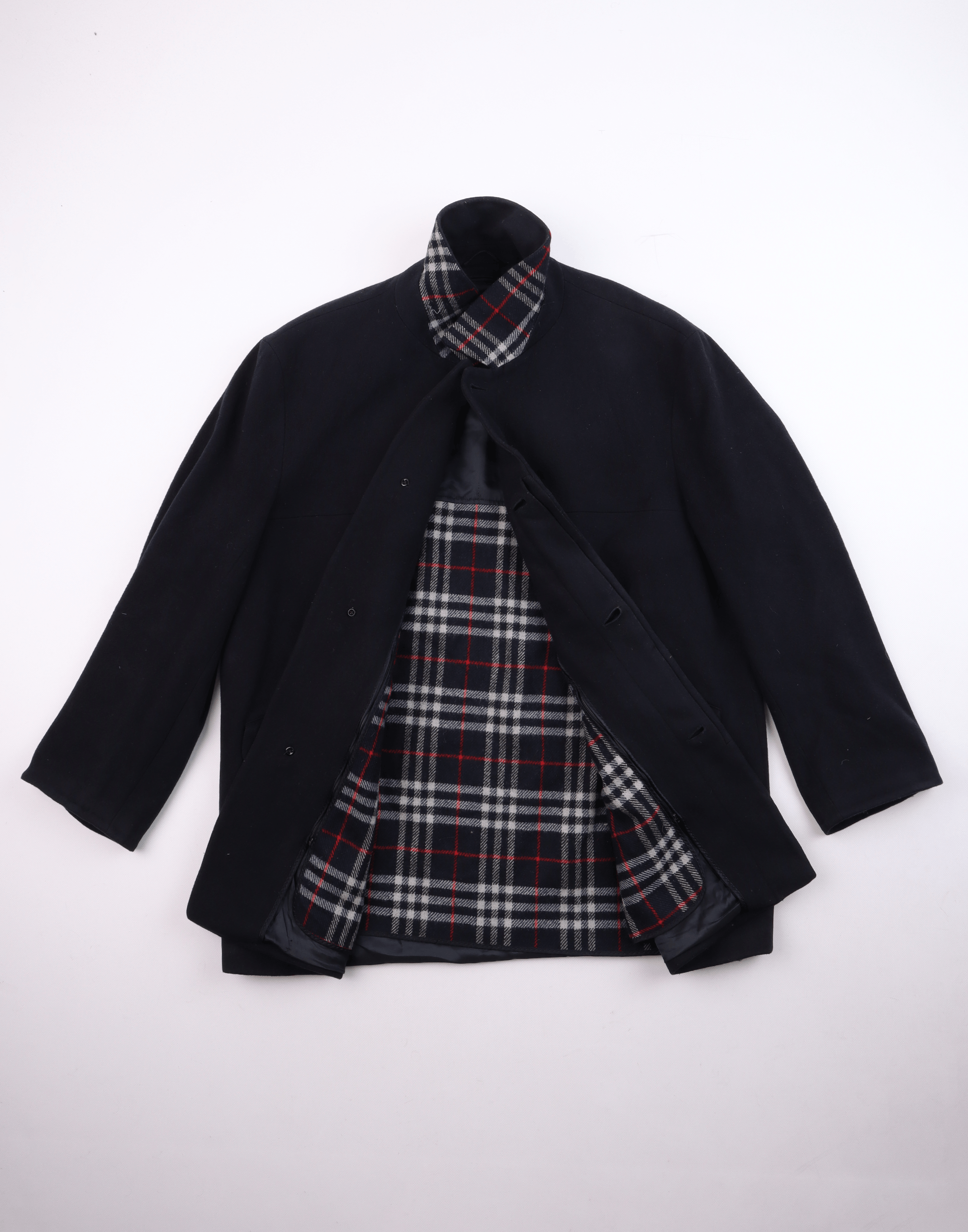 image of Burberry London Cashmere Classic Short Coat / Jacket in Navy, Men's (Size 2XL)