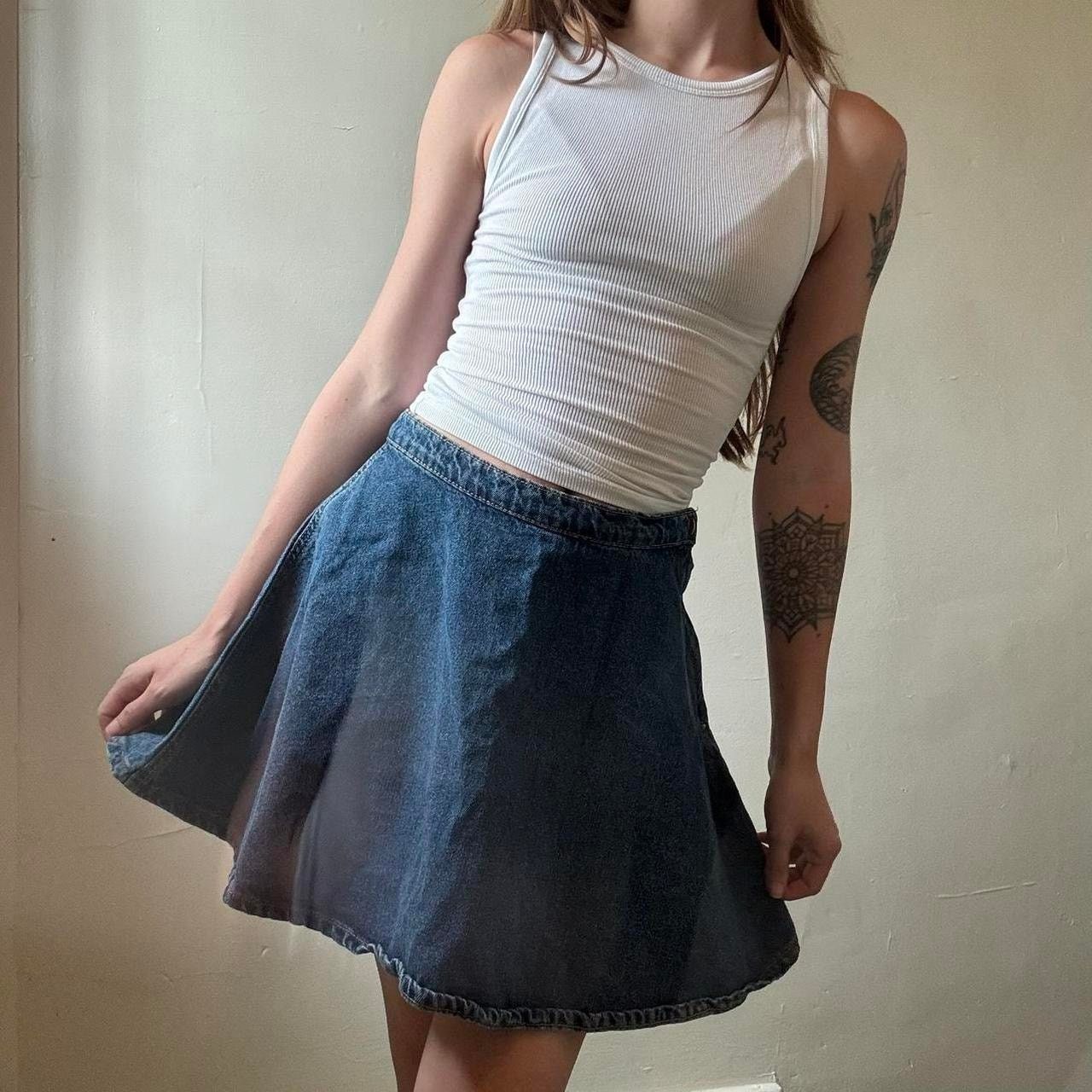 American Apparel American Apparel Denim Circle Skirt Small Cotton Tumblr Girl Size 24" / US 00 / IT 34 - 1 Thumbnail