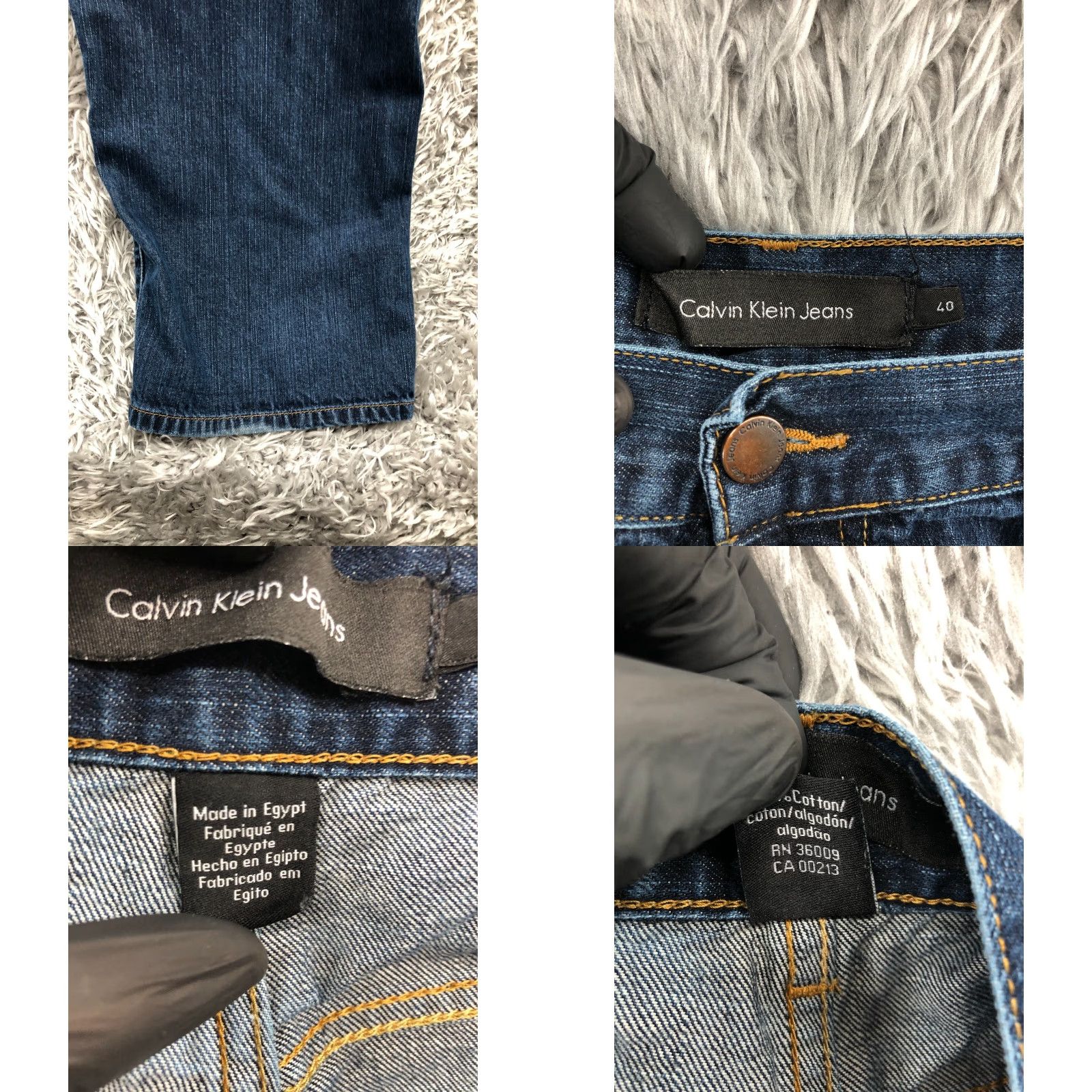 Calvin Klein Calvin Klein Straight Jeans Size 40 Mens Mid Rise Dark Wash Blue (Regular) 5-Pocket Denim Jeans Size US 40 / EU 56 - 8 Thumbnail