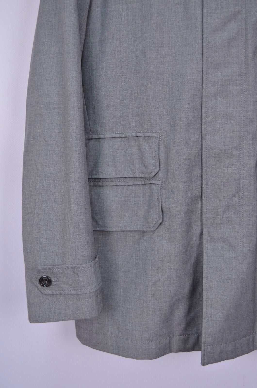 Boggi Mens Boggi Milano Wool Gray Stretch Trench Coat Jacket Sz 50 Size US L / EU 52-54 / 3 - 4 Thumbnail