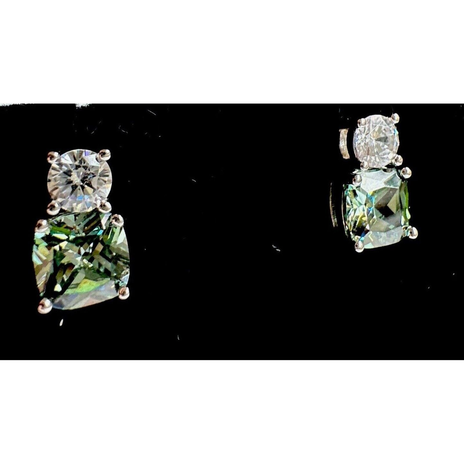 Other Cushion Cut 2.3ct Green Sapphire & Diamond .925 Silver Lab Size ONE SIZE - 8 Thumbnail