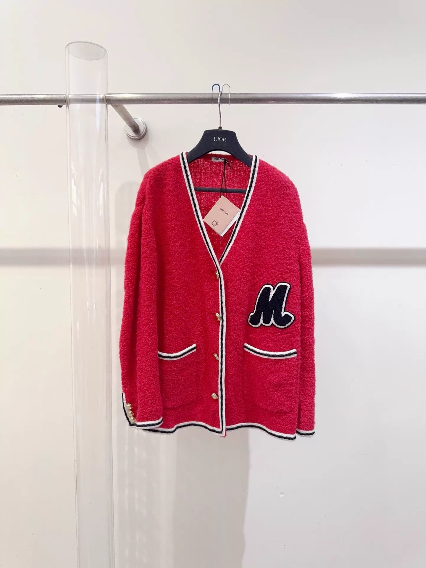 Miu Miu MIU MIU women's Chenille Jacket 36 Ivory New Size XS / US 0-2 / IT 36-38 - 1 Thumbnail